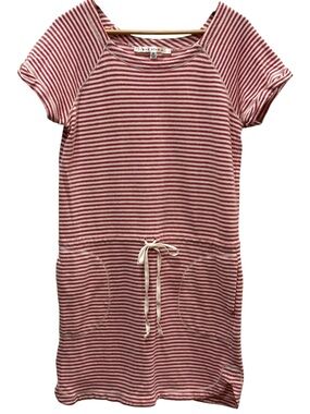 Max Studio Striped Vacation Cotton Dress | Drawstring Waist | Size M